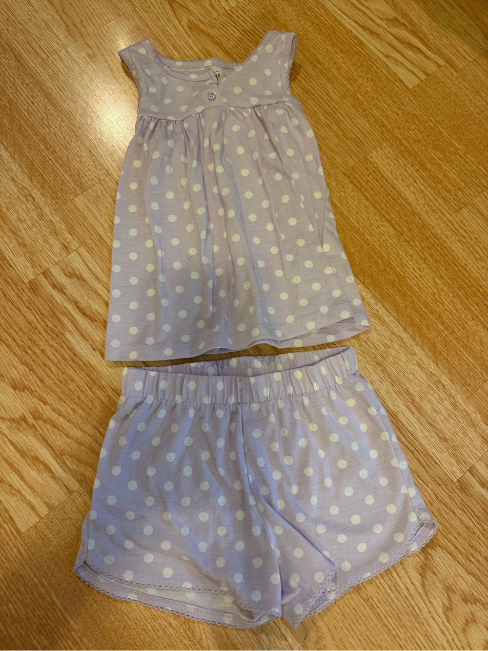 Baby Gap 3T Lavender Purple Polka Dot Pajama Shorts Set Tank Top Sleepwear